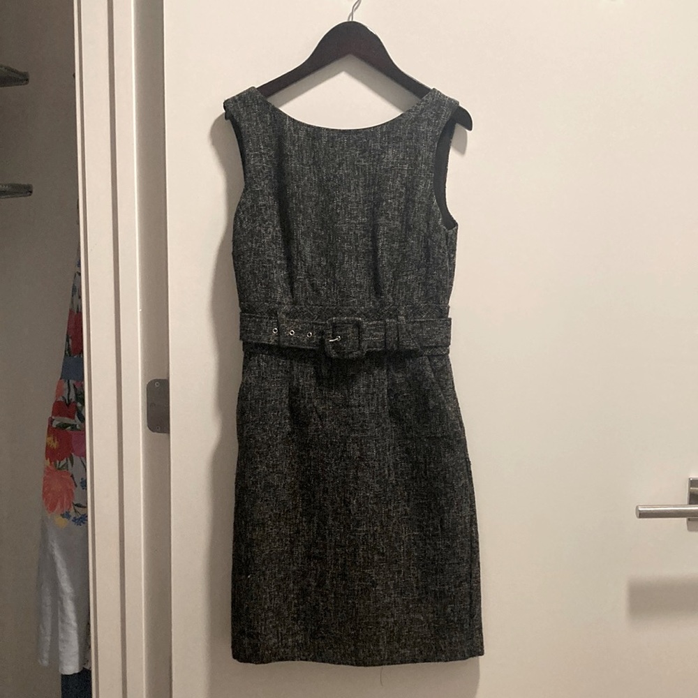 {Banana Republic} Sleeveless Tweed Belted Dress SZ 00P